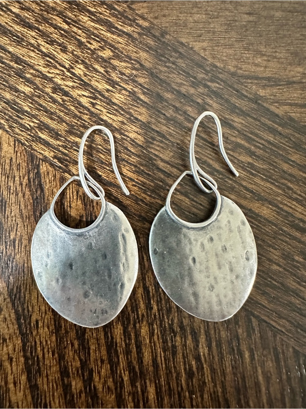 Sterling Hammered Drop Earrings - Women Jewelry